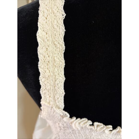 Vintage New Quills Ireland Edwardian Nightgown Cotton embroired crochet Ivory OS - Picture 10 of 16